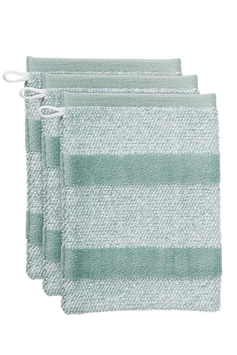 BeddingHouse Washandje Sheer stripe set Green