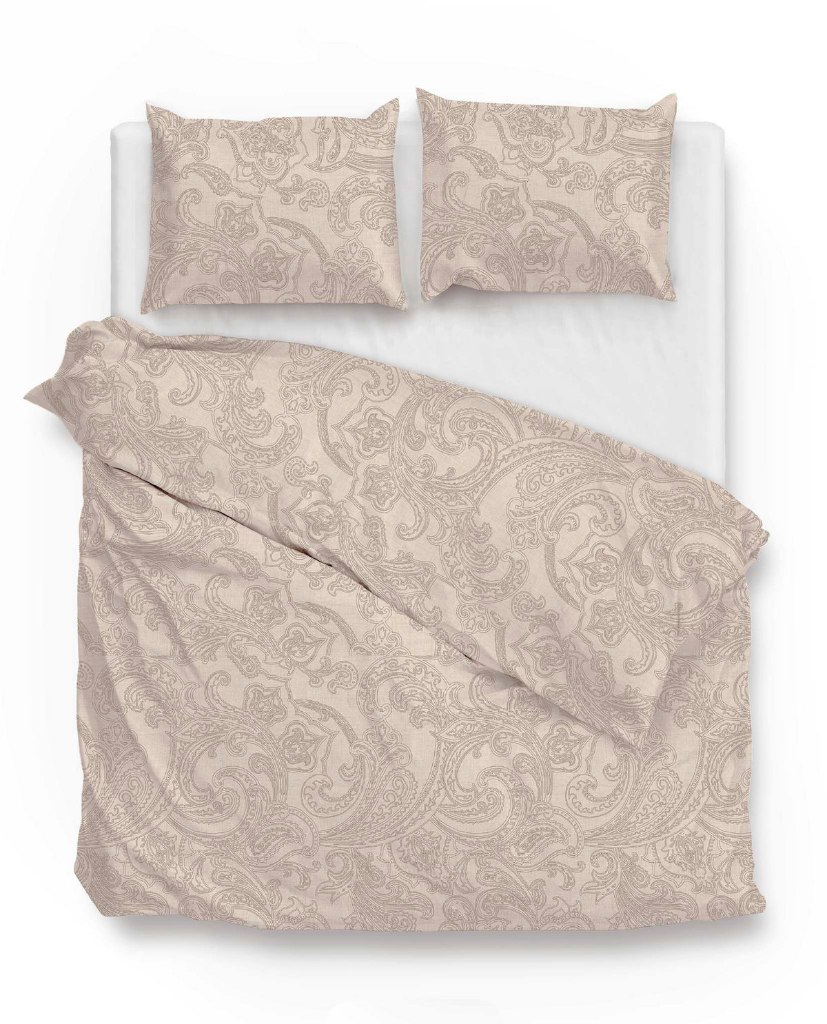 Zohome Dekbedovertrek Paisley di Lino Sandy-Beige