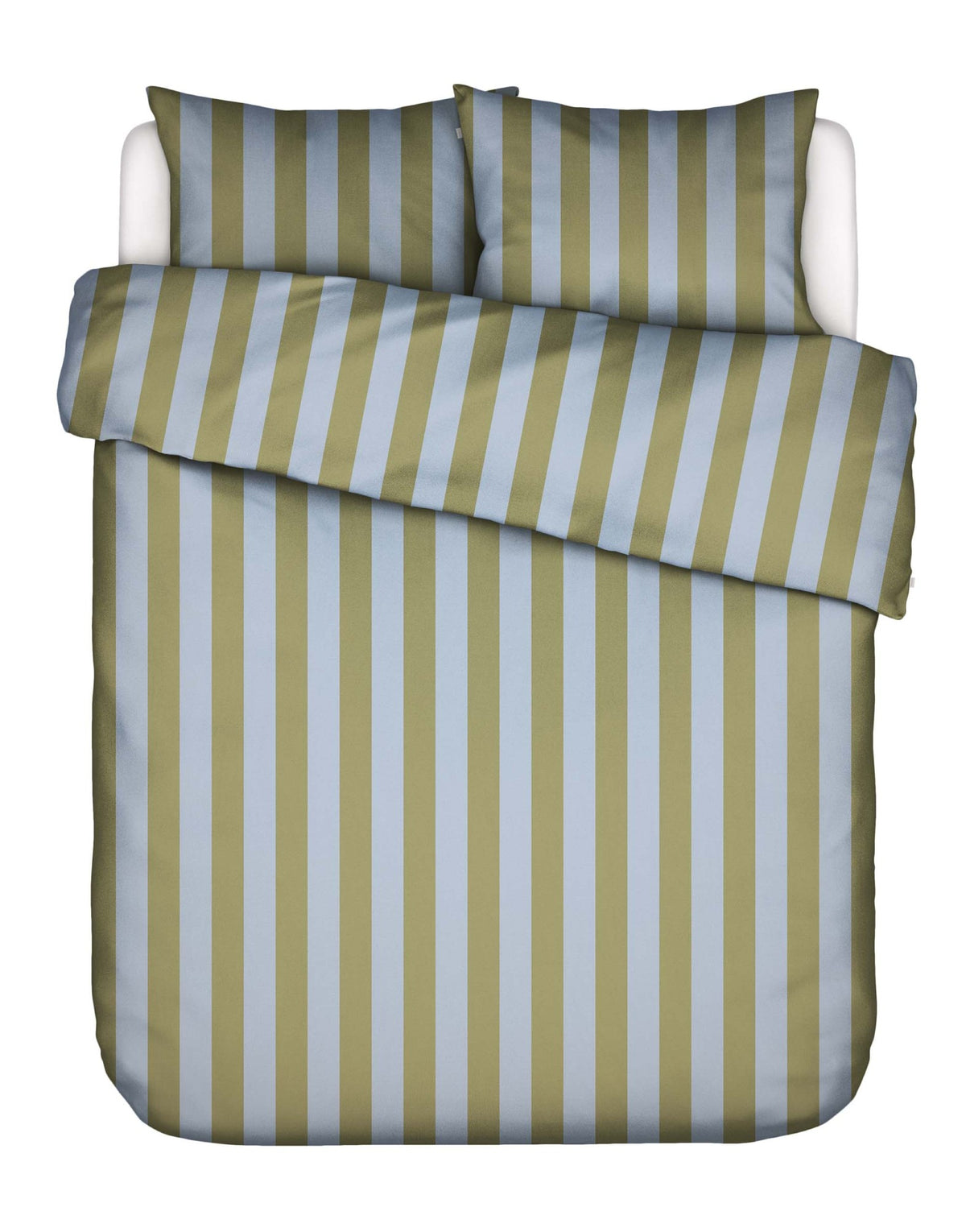 Essenza Dekbedovertrek Minte Stripe Cedar green - Ice blue