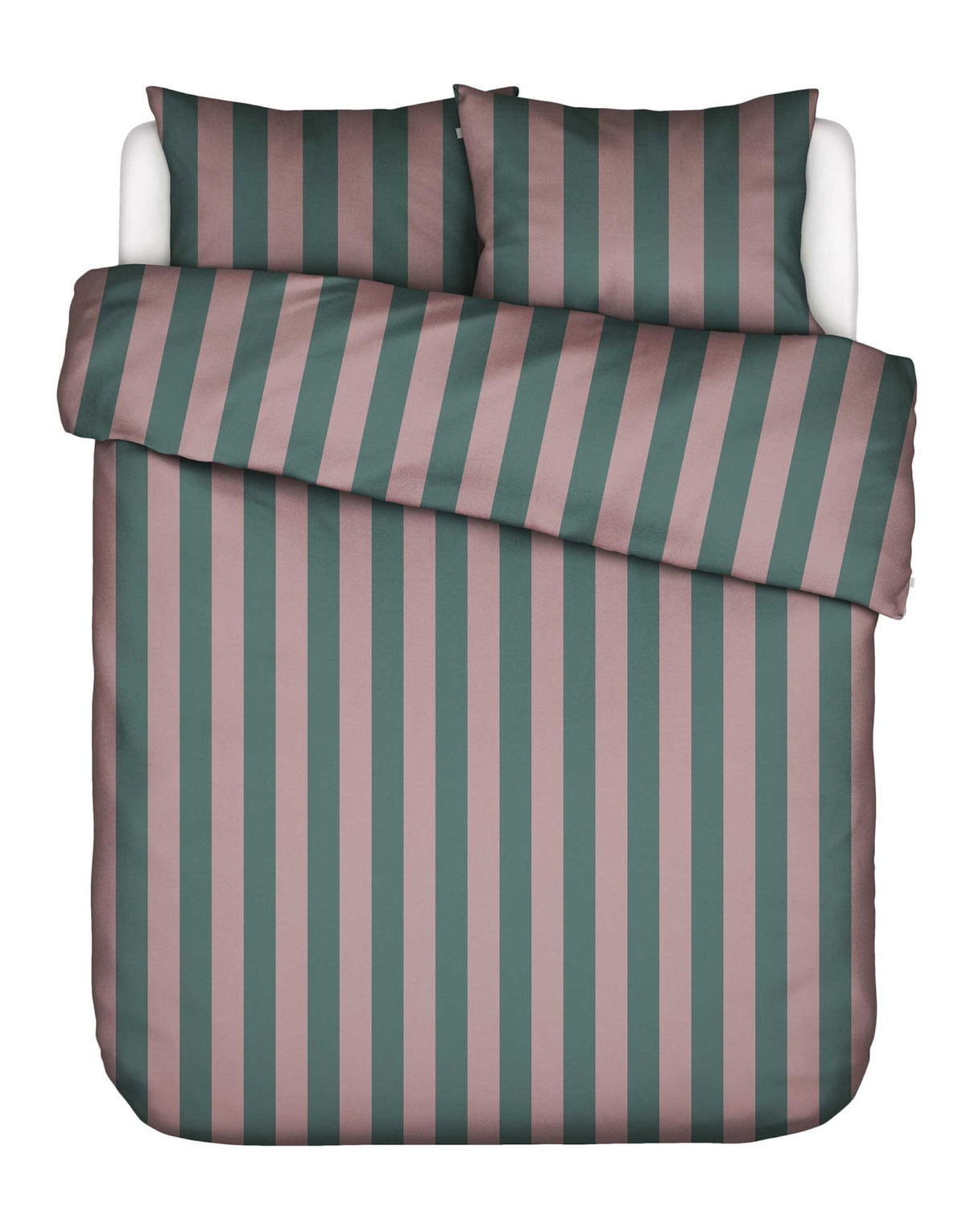 Essenza Dekbedovertrek Minte Stripe Woodrose - Dark teal