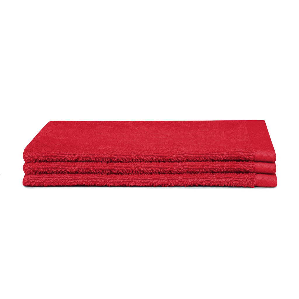 Seahorse Washandje Pure Red Set van 3