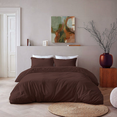 Byrklund Dekbedovertrek Quiet Cozy Chocolate Brown