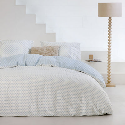 Walra Dekbedovertrek Warm Whispers Off White / Blauw