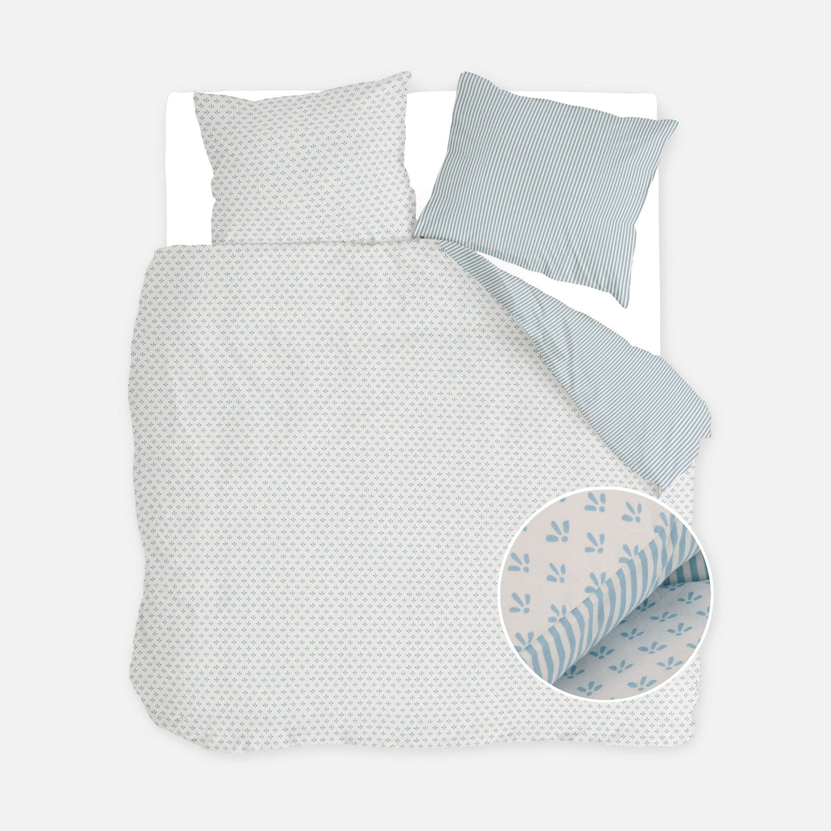 Walra Dekbedovertrek Warm Whispers Off White / Blauw