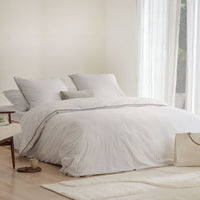 Walra Dekbedovertrek Gentle Stripes Off White / Bruin