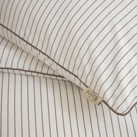 Walra Dekbedovertrek Gentle Stripes Off White / Bruin