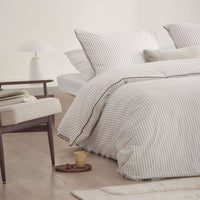 Walra Dekbedovertrek Gentle Stripes Off White / Bruin