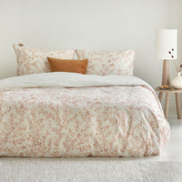 Walra Dekbedovertrek Blushed Leaves Off White / Roze