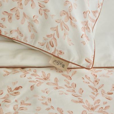 Walra Dekbedovertrek Blushed Leaves Off White / Roze