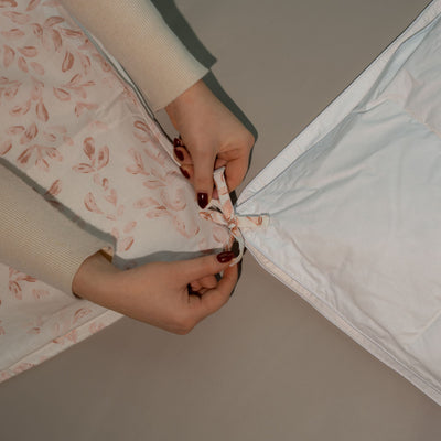 Walra Dekbedovertrek Blushed Leaves Off White / Roze