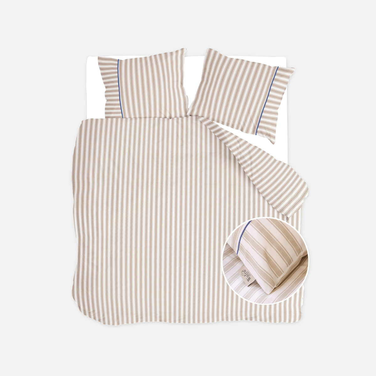 Walra Dekbedovertrek Refined Lines Sand