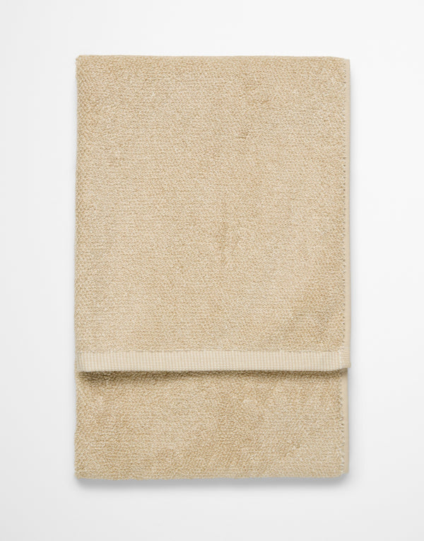 Marc O'Polo Handdoek Timeless melange Dark Sand