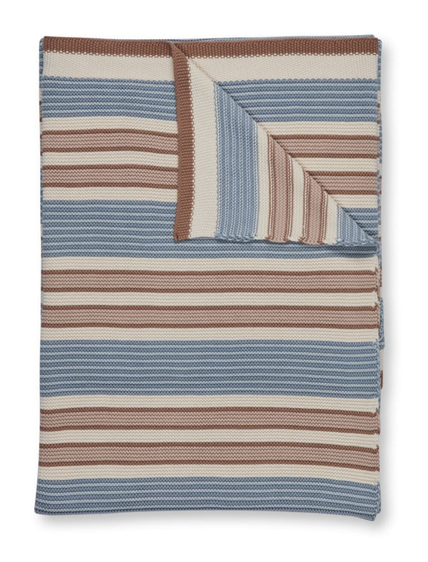 Pip Studio Quilt Bonsoir Combistripe Throw Blue 130x170 cm