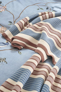 Pip Studio Quilt Bonsoir Combistripe Throw Blue 130x170 cm