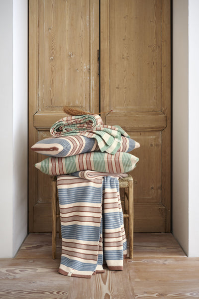 Pip Studio Quilt Bonsoir Combistripe Throw Green 130x170 cm