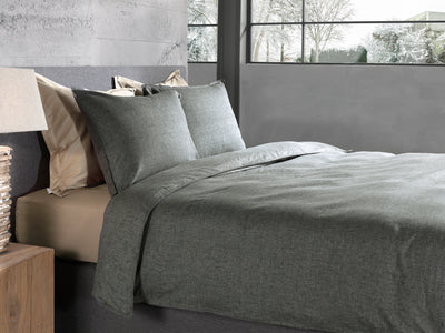 Heckett & Lane Dekbedovertrek Franela Frost-Grey