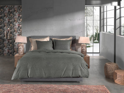 Heckett & Lane Dekbedovertrek Franela Frost-Grey