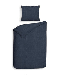 Heckett & Lane Dekbedovertrek Franela Dark-Blue