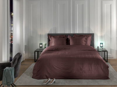 Heckett & Lane Dekbedovertrek Diamante Marsala-Brown