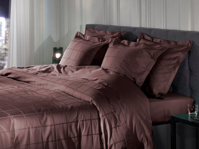 Heckett & Lane Dekbedovertrek Diamante Marsala-Brown