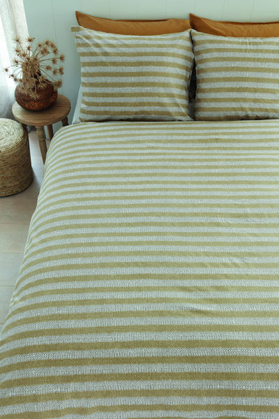 Ariadne at Home Dekbedovertrek Knit Stripes Naturel 140x200/220 cm