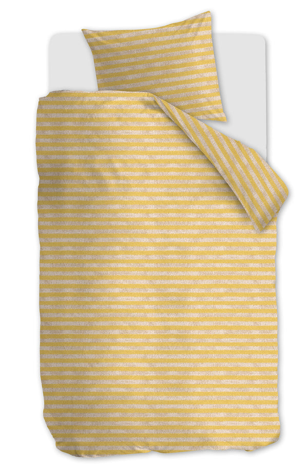 Ariadne at Home Dekbedovertrek Knit Stripes Yellow 140x200/220 cm