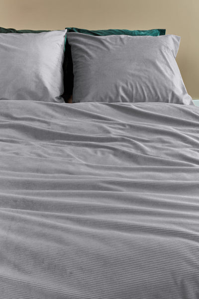 At Home Dekbedovertrek by BeddingHouse Cosy Corduroy Lichtgrijs Light Grey
