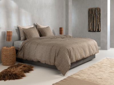 Zohome Dekbedovertrek Lino Palm-Taupe