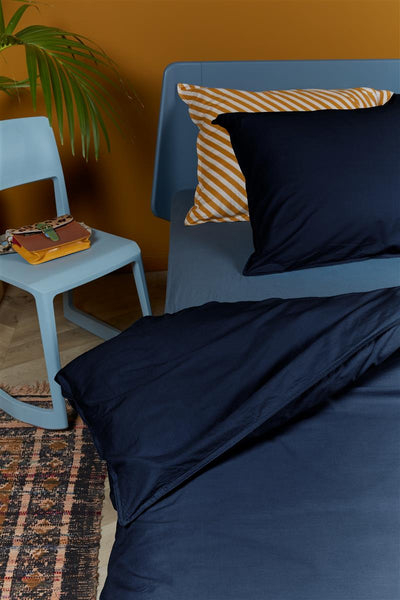 Beddinghouse Care Dekbedovertrek Organic Basic Navy Navy Blue