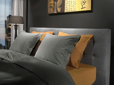 Yellow Dekbedovertrek Percale Steel-Grey