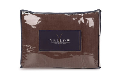 Yellow Plaid ICA Maroon-Brown 140x200 cm