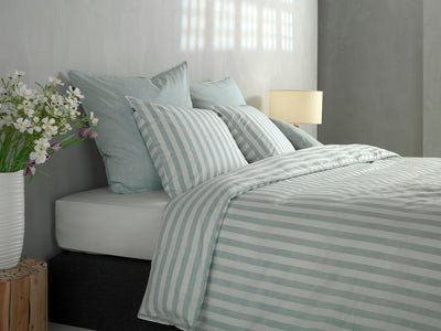 Zohome Dekbedovertrek Banda di Lino Mint-Green