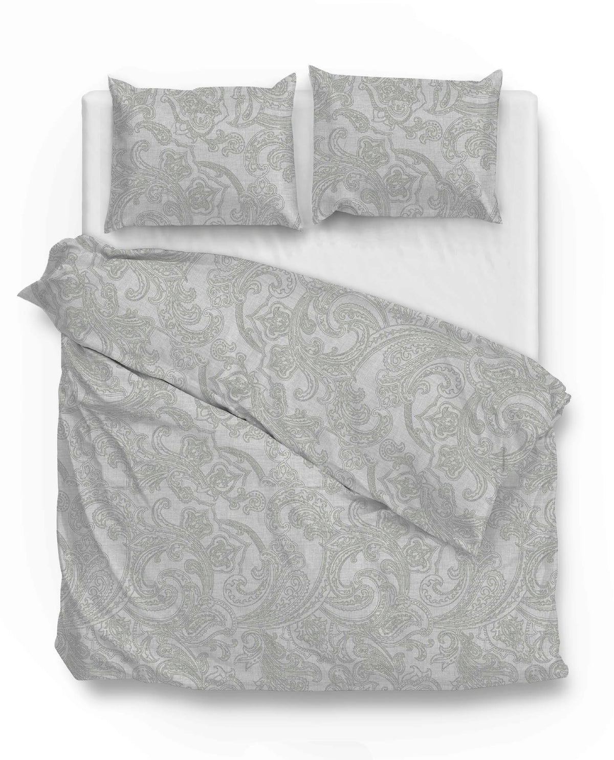 Zohome Dekbedovertrek Paisley di Lino Dove-Grey