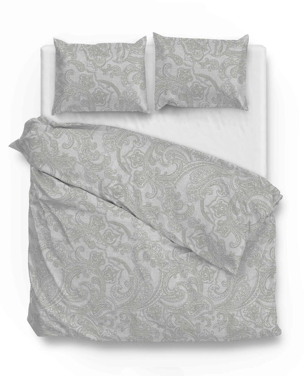 Zohome Dekbedovertrek Paisley di Lino Dove-Grey