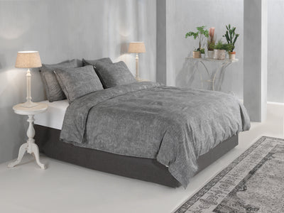 Zohome Dekbedovertrek Paisley di Lino Dark-Grey