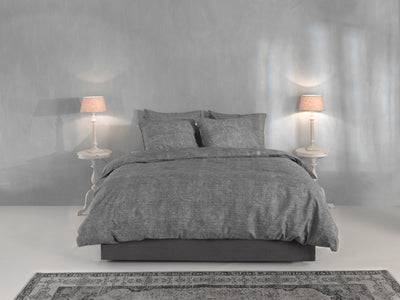 Zohome Dekbedovertrek Paisley di Lino Dark-Grey