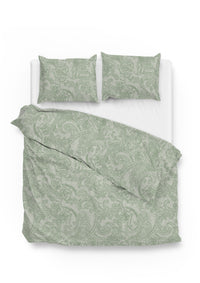 Zohome Dekbedovertrek Paisley di Lino Moss-Green