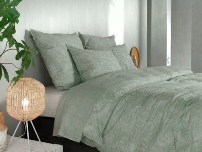 Zohome Dekbedovertrek Paisley di Lino Moss-Green
