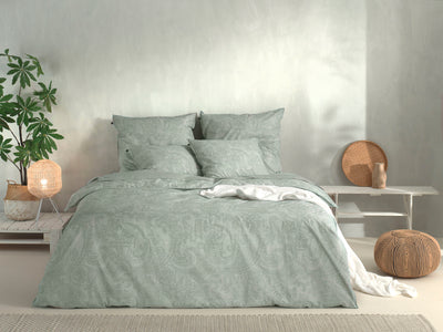Zohome Dekbedovertrek Paisley di Lino Moss-Green
