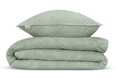 Zohome Dekbedovertrek Paisley di Lino Moss-Green