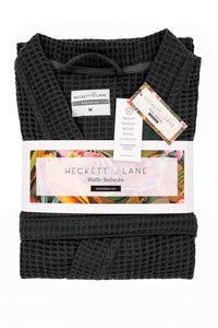 Heckett & Lane Badjas Wafel Midnight-Black