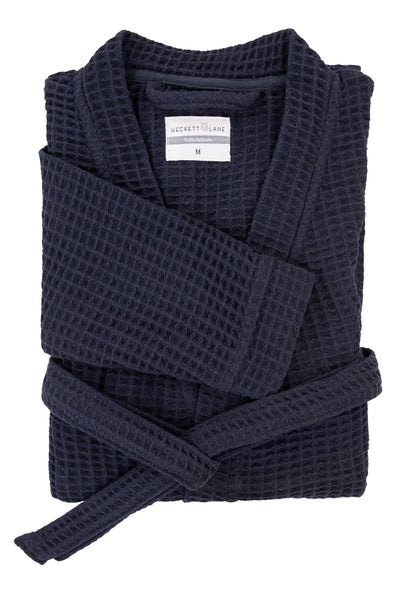Heckett & Lane Badjas Wafel Navy-Blue