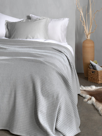 Heckett & Lane Sprei Wafel Melange-Grey