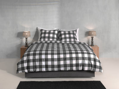 Zohome Dekbedovertrek Quattro di Lino Dark-Grey