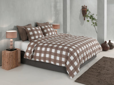 Zohome Dekbedovertrek Quattro di Lino Palm-Taupe