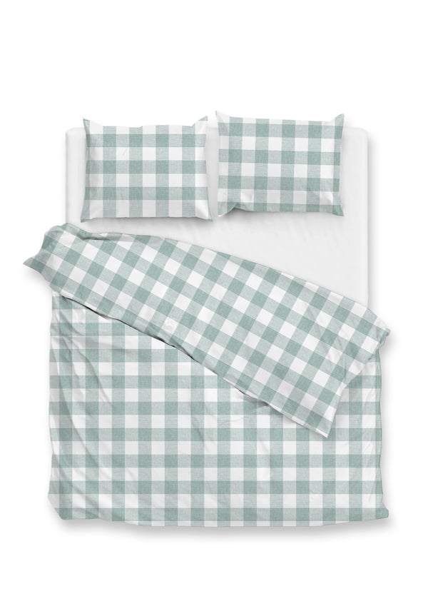 Zohome Dekbedovertrek Quattro di Lino Mint-Green