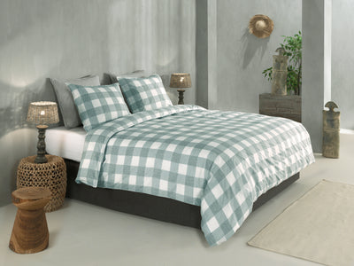 Zohome Dekbedovertrek Quattro di Lino Mint-Green
