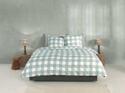 Zohome Dekbedovertrek Quattro di Lino Mint-Green