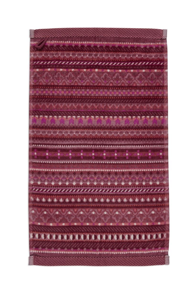 Pip Studio Gastendoekje Geometric Print Dark Pink