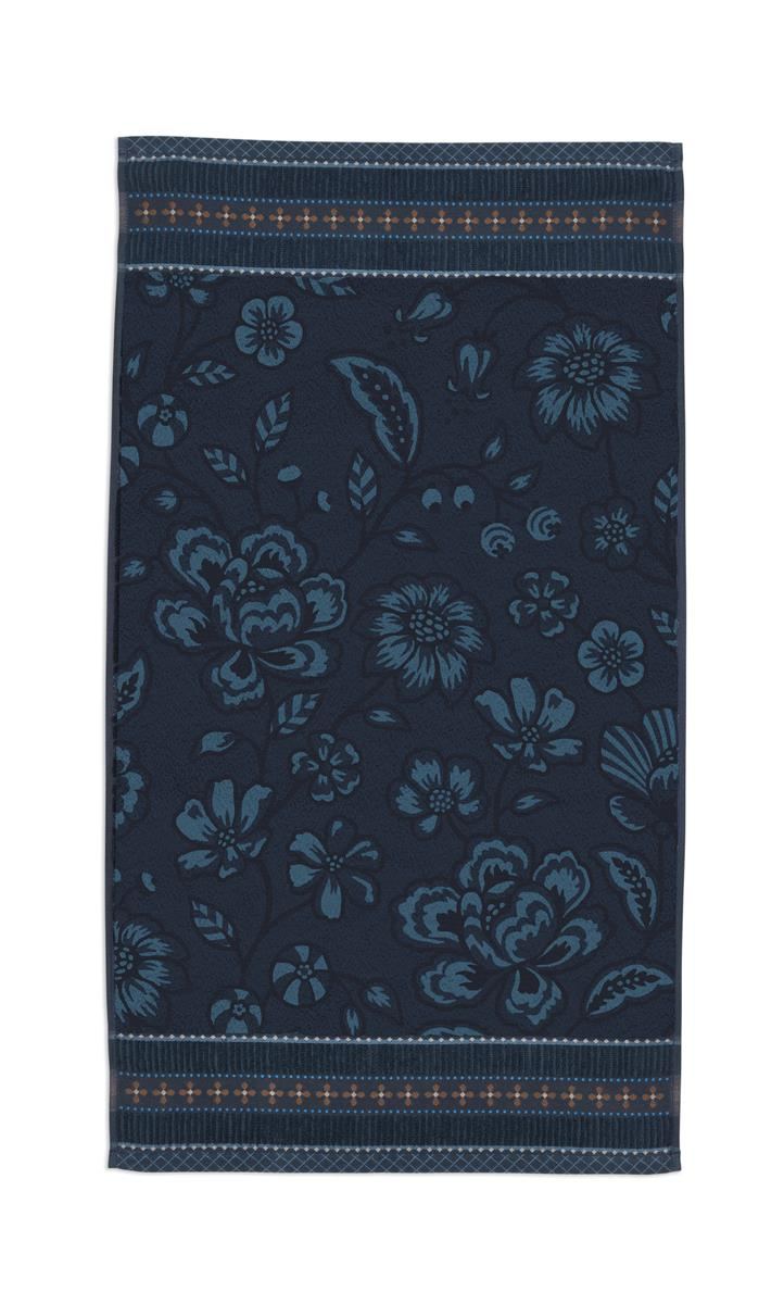 Pip Studio Douchehanddoek Jasmin Jacquard Dark Blue
